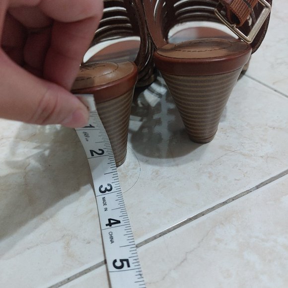 STYLE & CO Women's Haileyy Shooties Sandals Heels COGNAC Brown Chic Trendy Style - Picture 6 of 13